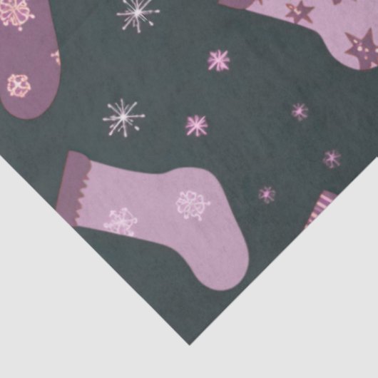 Kerst Kousen, Sneeuwvlokken & Sterren Kerstmis Tissuepapier (Detail)