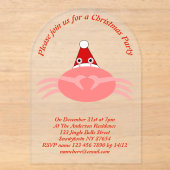 Kerst Krab Aangepast Acryl Uitnodigingen (Voorkant)