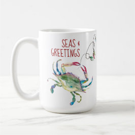 Kerst Krab Koffiemok Strand