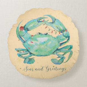 Kerst Krab Strand Rond Kussen