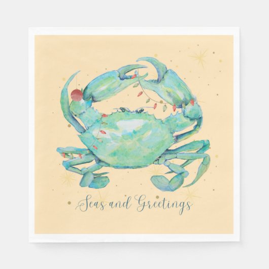 Kerst Krab Strand Servet (Voorkant)