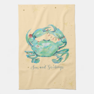 Kerst Krab Strand Theedoek