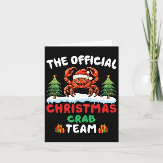 Kerst Krab Team - Krab dragen van Santa Hat Kerstm Kaart (Voorkant)