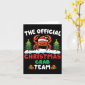 Kerst Krab Team - Krab dragen van Santa Hat Kerstm Kaart (Gele Bloem)