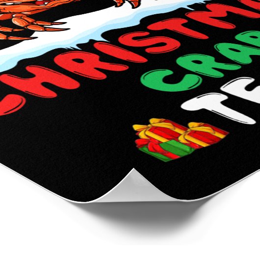 Kerst Krab Team - Krab dragen van Santa Hat Kerstm Poster (Hoek)