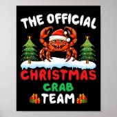 Kerst Krab Team - Krab dragen van Santa Hat Kerstm Poster (Voorkant)
