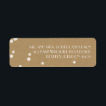 Kerst Kraft Wit Christmas Label<br><div class="desc">Dit Krafy vakantie retour adres label heeft een kraft papier look achtergrond met witte stippen sneeuw vallen overal rond.</div>