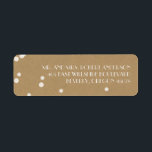 Kerst Kraft Wit Christmas Label<br><div class="desc">Dit Krafy vakantie retour adres label heeft een kraft papier look achtergrond met witte stippen sneeuw vallen overal rond.</div>