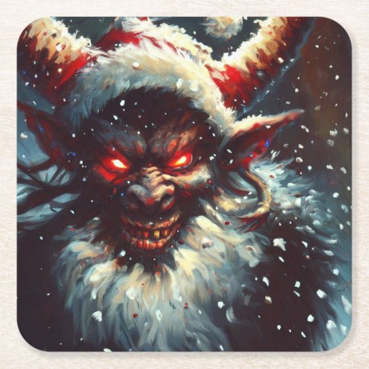 Kerst Krampus 1 Kartonnen Onderzetters (Voorkant)