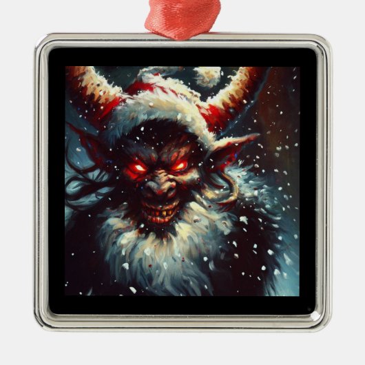 Kerst Krampus 1 Metalen Ornament (Voorkant)