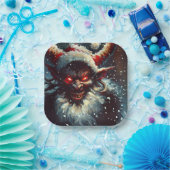 Kerst Krampus 1 Papieren Bordje (Feest)