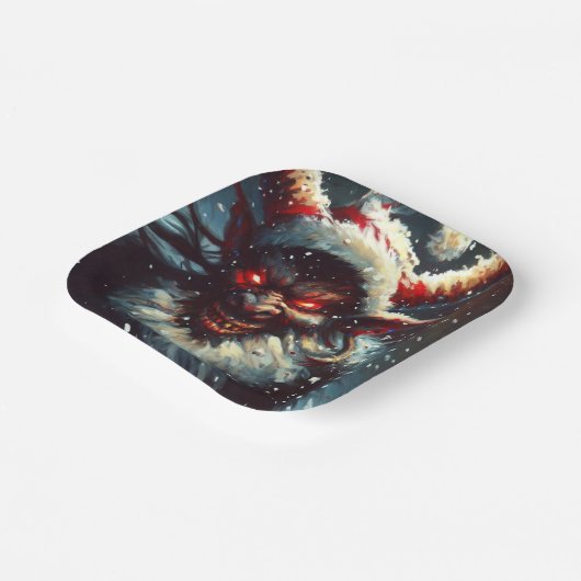 Kerst Krampus 1 Papieren Bordje (Gebogen)