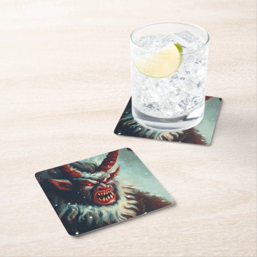 Kerst Krampus 3 Kartonnen Onderzetters (Insitu)