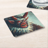 Kerst Krampus 3 Kartonnen Onderzetters (Schuin)