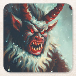 Kerst Krampus 3 Kartonnen Onderzetters