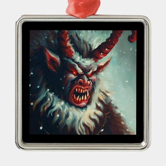 Kerst Krampus 3 Metalen Ornament (Voorkant)