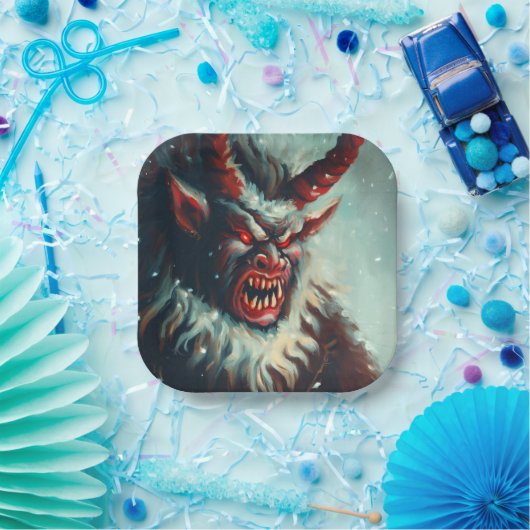 Kerst Krampus 3 Papieren Bordje (Feest)