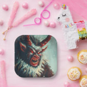 Kerst Krampus 3 Papieren Bordje (Feest)
