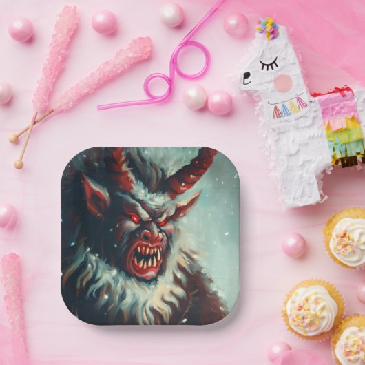 Kerst Krampus 3 Papieren Bordje (Feest)