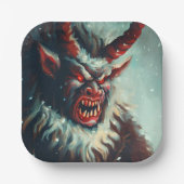 Kerst Krampus 3 Papieren Bordje (Voorkant)