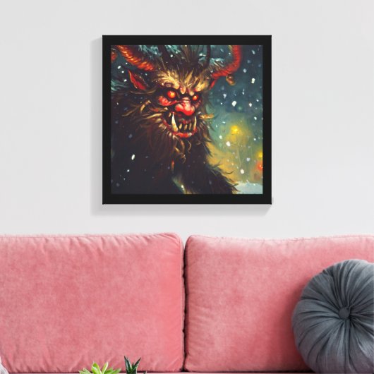 Kerst Krampus 4 Canvas Afdruk (Insitu (Woonkamer))