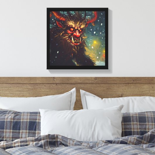Kerst Krampus 4 Canvas Afdruk (Insitu (Slaapkamer))