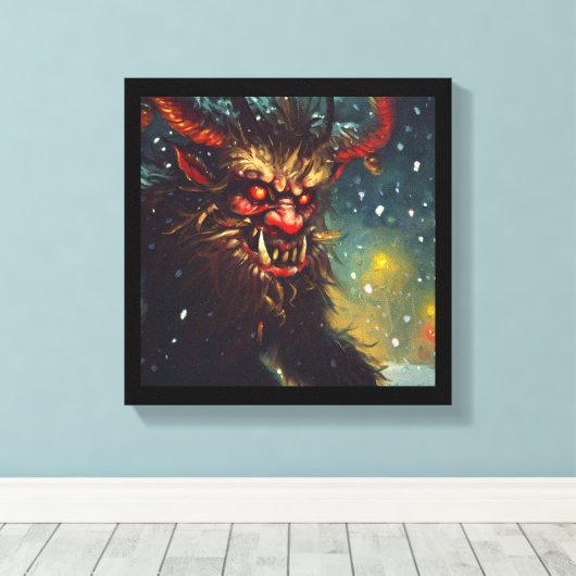 Kerst Krampus 4 Canvas Afdruk (Insitu (Houten vloer))