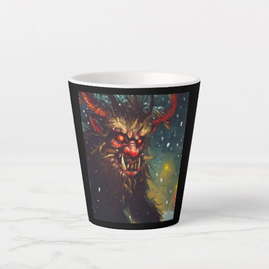 Kerst Krampus 4 Latte Mok (Voorkant)