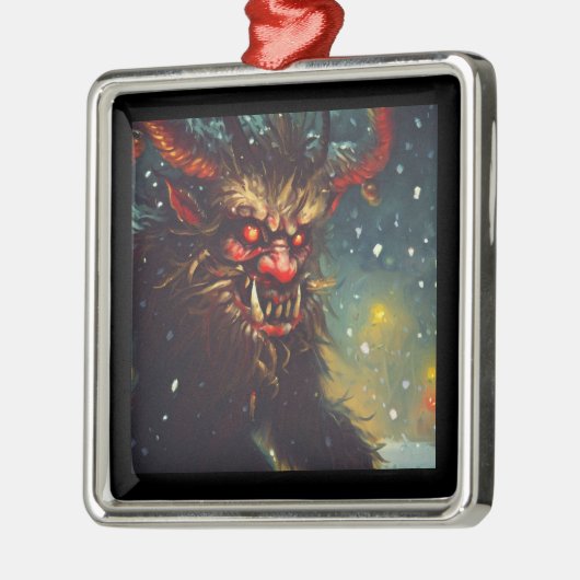 Kerst Krampus 4 Metalen Ornament (Links)
