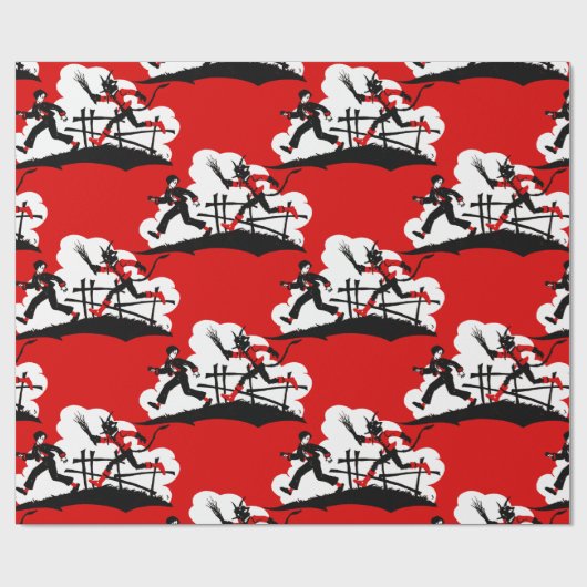 kerst krampus cadeaupapier (Vlak)