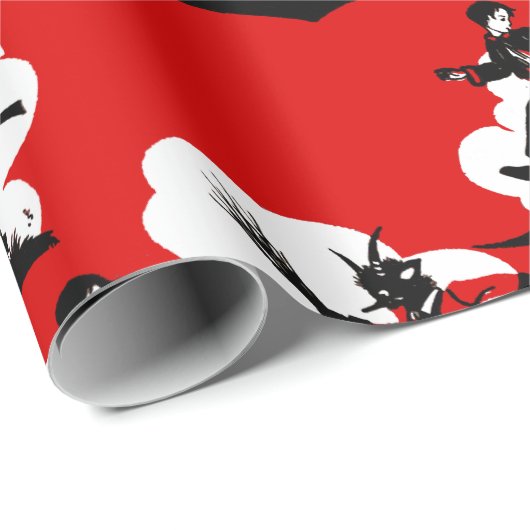 kerst krampus cadeaupapier (Rol Hoek)