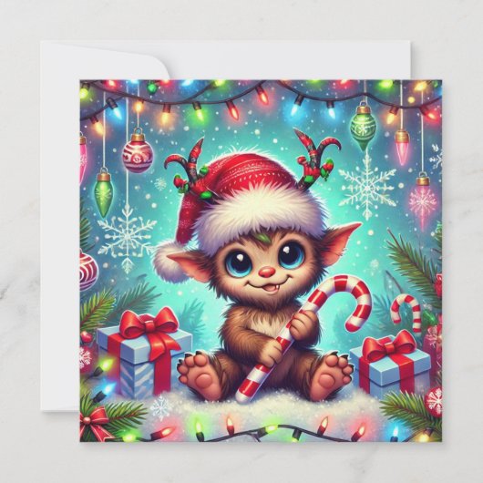 Kerst Krampus Feestdagenkaart (Voorkant)