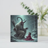 Kerst Krampus Flat Holiday Kaart (Staand voorkant)