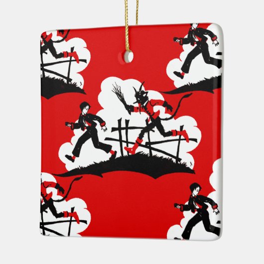 kerst krampus keramisch ornament (Links)
