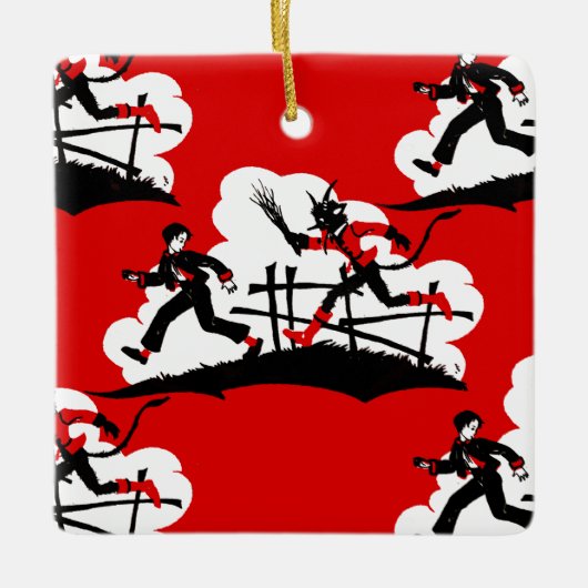 kerst krampus keramisch ornament (Voorkant)