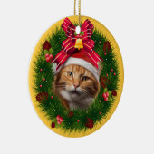 Kerst krans aangepaste kat moderne Schattigee huis Keramisch Ornament (Rechts)