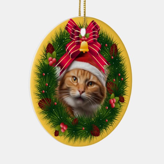 Kerst krans aangepaste kat moderne Schattigee huis Keramisch Ornament (Rechts)