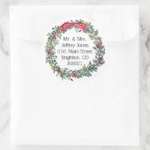 Kerst krans adres Sticker label (Tas)
