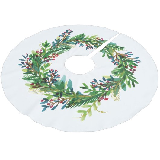 Kerst krans aquarel kerstboom rok (Gekanteld)