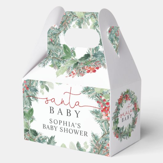 Kerst krans Baby shower Bedankdoosjes (Achterkant)