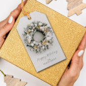 Kerst krans bedrijf cadeaulabel