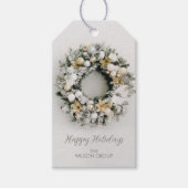 Kerst krans bedrijf cadeaulabel (Voorkant)