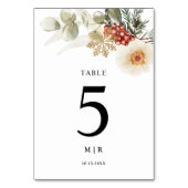 Kerst Krans Bloemen Winter Wedding Kaart (Achterkant)