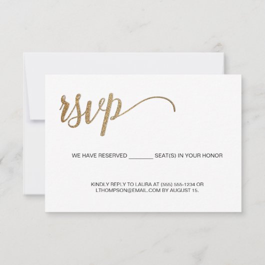 Kerst Krans bruiloft Goud RSVP geen mailing (Achterkant)