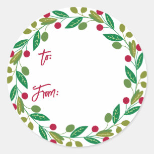 Kerst krans cadeau Stickers