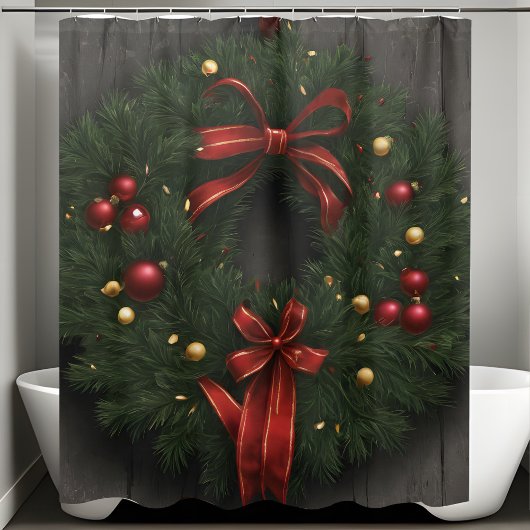 Kerst Krans Douchegordijn