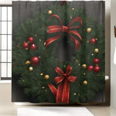 Kerst Krans Douchegordijn