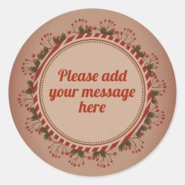 Kerst  krans Elegant Ronde Sticker