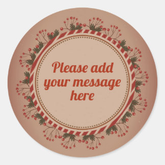 Kerst  krans Elegant Ronde Sticker