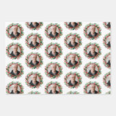 Kerst krans familie foto's gepersonaliseerd inpakpapier vel (Voorkant)